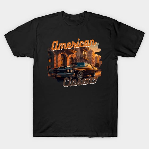 American Classic Car Inspired by the Chevy Chevelle T-Shirt by TheArtfulAllie